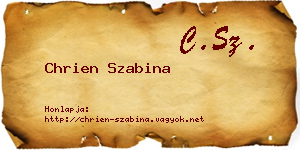 Chrien Szabina névjegykártya