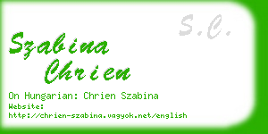 szabina chrien business card